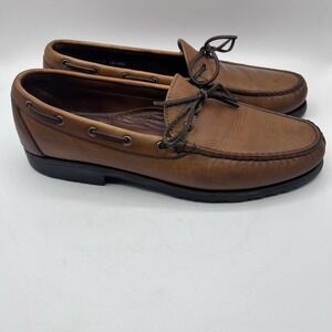 Allen Edmonds Vermont Mens Tan Bow Loafers 12 B USA 42185 Leather‎